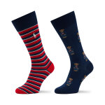 Lot de 2 paires de chaussettes hautes homme polo ralph lauren 449892838001 multicolore