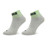 Lot de 2 paires de chaussettes hautes unisexe puma unisex new heritage quarter 2p 938021 gris