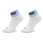 Lot de 2 paires de chaussettes hautes unisexe puma unisex new heritage quarter 2p 938021 blanc