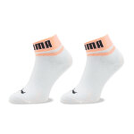 Lot de 2 paires de chaussettes hautes unisexe puma unisex new heritage quarter 2p 938021 blanc