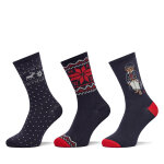 Lot de 3 paires de chaussettes hautes femme polo ralph lauren 455956272001 bleu marine