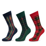 Lot de 3 paires de chaussettes hautes homme polo ralph lauren 449958859001 multicolore