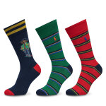 Lot de 3 paires de chaussettes hautes homme polo ralph lauren 449958860001 multicolore