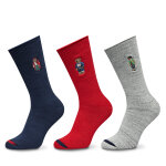 Lot de 3 paires de chaussettes hautes homme polo ralph lauren 449958862001 multicolore