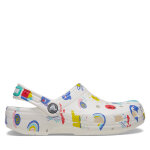 Mules / sandales de bain crocs classic doodle print clog k 210356 blanc
