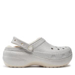 Mules / sandales de bain crocs classic platform glitter lined clog w 210413 argent