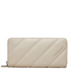 Portefeuille femme grand format calvin klein jeans quilted zip k60k612265 cru