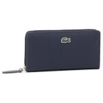 Portefeuille femme grand format lacoste l zip wallet nf2900po bleu marine