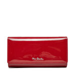 Portefeuille femme grand format pierre cardin 07 shiny 106 rouge
