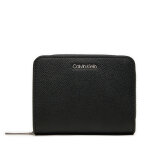 Portefeuille femme petit format calvin klein ck must md zip around caviar k60k612831 noir
