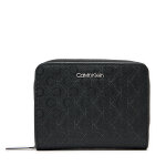 Portefeuille femme petit format calvin klein ck must medium zip around mono k60k612825 noir
