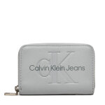 Portefeuille femme petit format calvin klein jeans sculpted med zip around mono k60k612255 gris