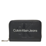 Portefeuille femme petit format calvin klein jeans zip around mono k60k612255 noir