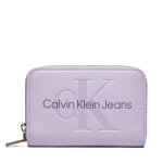 Portefeuille femme petit format calvin klein jeans zip around mono k60k612255 violet