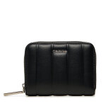 Portefeuille femme petit format calvin klein line quilt medium zip around k60k613066 noir