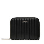 Portefeuille femme petit format calvin klein mini line quilt md zip around k60k613064 noir