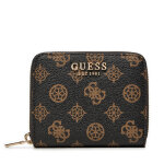 Portefeuille femme petit format guess laurel slg large zip swpg85 00137 marron