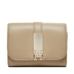 Portefeuille femme petit format tommy hilfiger th heritage med aw0aw16579 beige
