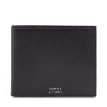 Portefeuille homme grand format tommy hilfiger th prem leather flap & coin am0am12189 noir