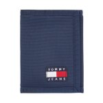 Portefeuille homme grand format tommy jeans tjm ess daily nylon trifold am0am12083 bleu marine