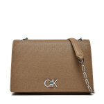 Sac  main calvin klein ck medium conv shoulder bag mono k60k613138 beige