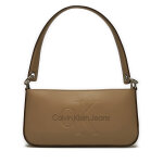 Sac � main calvin klein jeans sculpted shoulder pouch25 mono k60k610679 beige