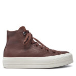 Sneakers converse chuck taylor all star lift platform water repellent leather a10362c marron