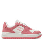 Sneakers tommy jeans tjw retro basket washed suede en0en02486 rose