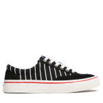 Tennis tommy jeans skate canvas stripes em0em01153 noir