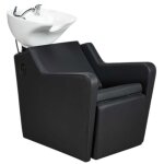 Bac � shampooing yannik professionnel avec repose - pieds �lectrique et vasque blanche