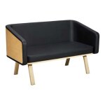 Canap� d?attente minsk b noir ? 2 places avec structure bois