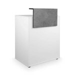 Comptoir d?accueil dylan blanc avec frontal effet b�ton