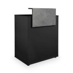 Comptoir d?accueil dylan noir avec frontal effet b�ton