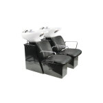 Duo bac a shampooing noir avec �tagere