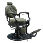 Fauteuil barbier baroque kaki