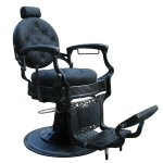 Fauteuil barbier baroque noir