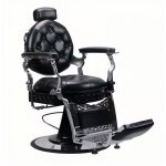 Fauteuil barbier leopold baroque noir et chrome