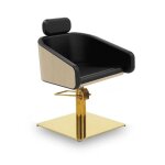 Fauteuil de coiffure alya base carr�e inox dor� ergonomique professionnel