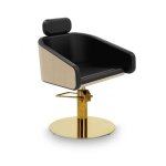 Fauteuil de coiffure alya base ronde inox dor� ergonomique