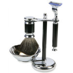 Kit barbier avec blaireau et rasoir