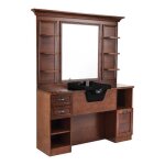 Meuble barbier jules br / 98 avec miroir et vasque noire