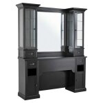 Meuble de coiffage barbier william 2 b avec miroir et vitrines professionnelles