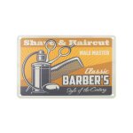 Plaque publicitaire mtallique barber shop 001