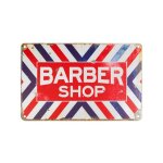 Plaque publicitaire mtallique barber shop 004