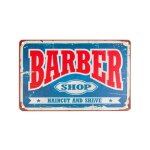 Plaque publicitaire mtallique barber shop 006