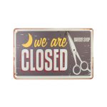Plaque publicitaire mtallique barber shop 008