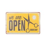 Plaque publicitaire mtallique barber shop 009