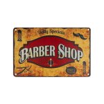 Plaque publicitaire mtallique barber shop 045