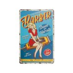 Plaque publicitaire mtallique barber shop 077