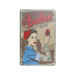 Plaque publicitaire mtallique barber shop 078